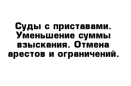 Суды с приставами. Уменьшение суммы взыскания. Отмена арестов и ограничений. 